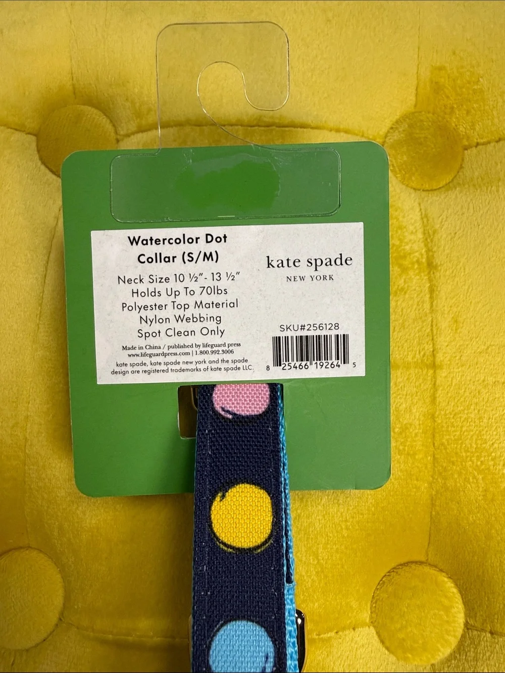 Kate Spade New York Watercolor Dot Dog Collar S/M 10